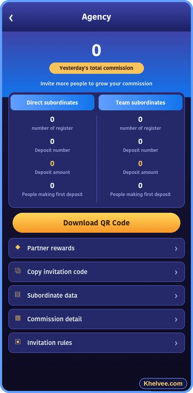 Khelv agent and support screen inside the app